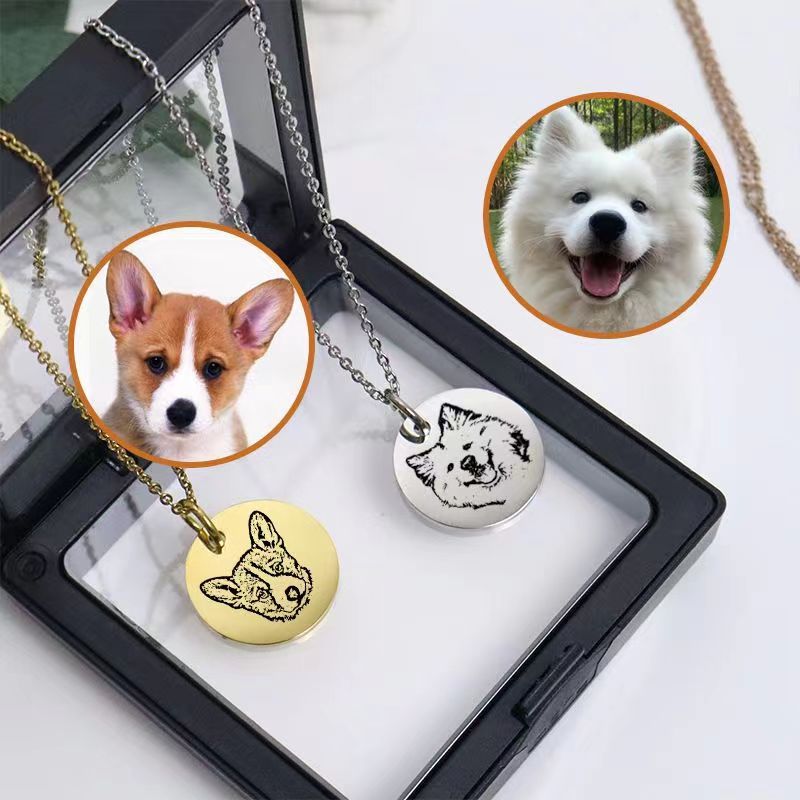 Top 7 Personalized Jewelry Gifts for Dog Owners featuring gold and silver dog face pendant necklaces with corgi and samoyed photos