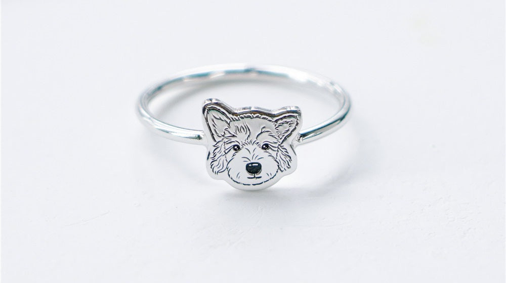 Adorable Wolf Design Ring in Silver Jewelry Collection for Unique Fashion Accessories