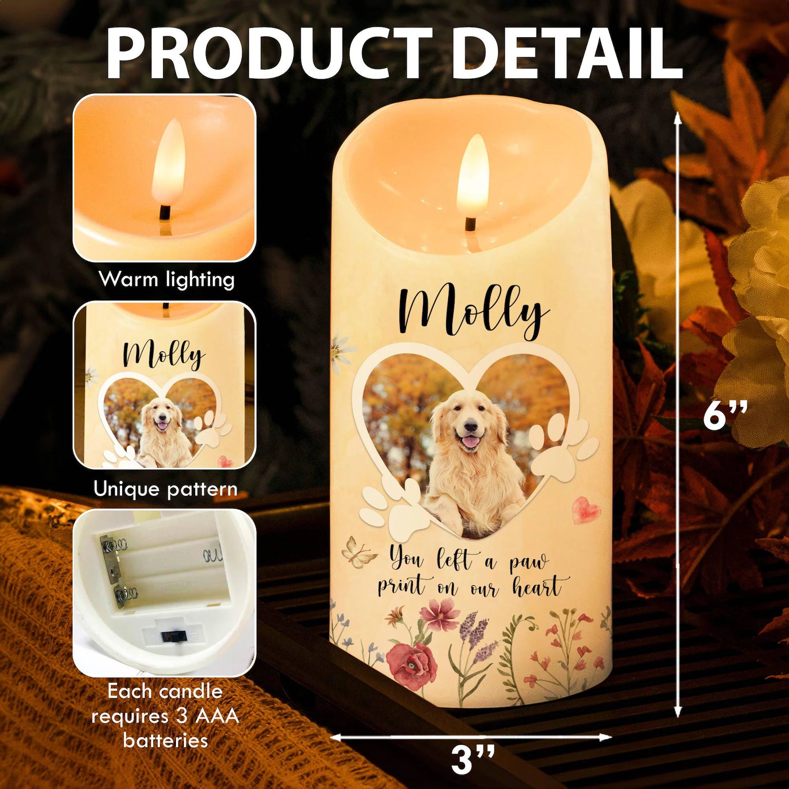 Personalized Pet Memorial Candle